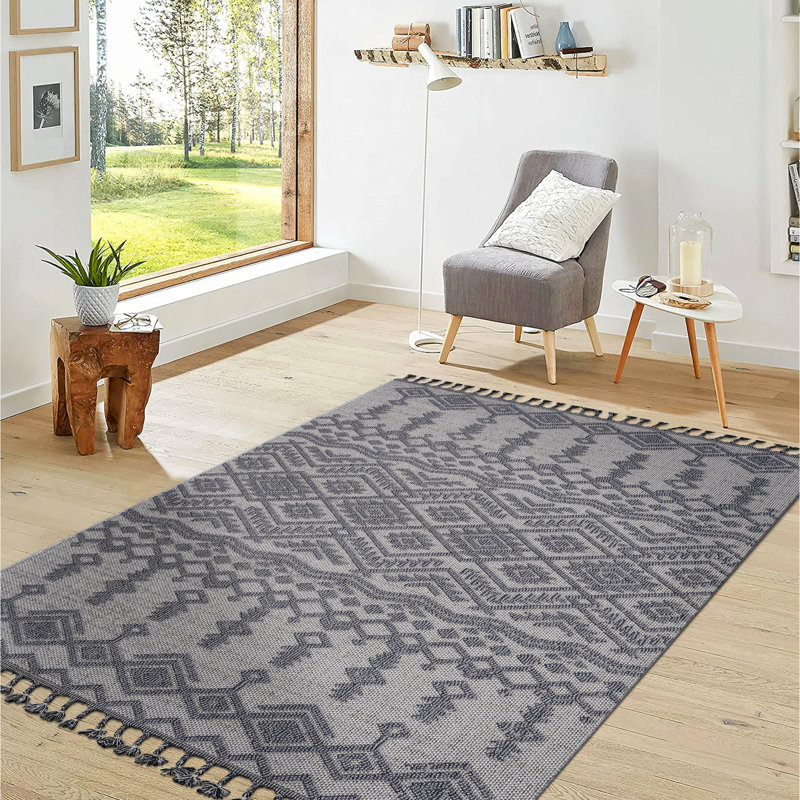 4x6 White/gray Area Rug - Contemporary Design For Bedroom Carpet Stain , Non-shedding Suited Bedroom, Dining Room, Home Office & Pet Safe Decoration Living Eat-in Kitchen And Approved