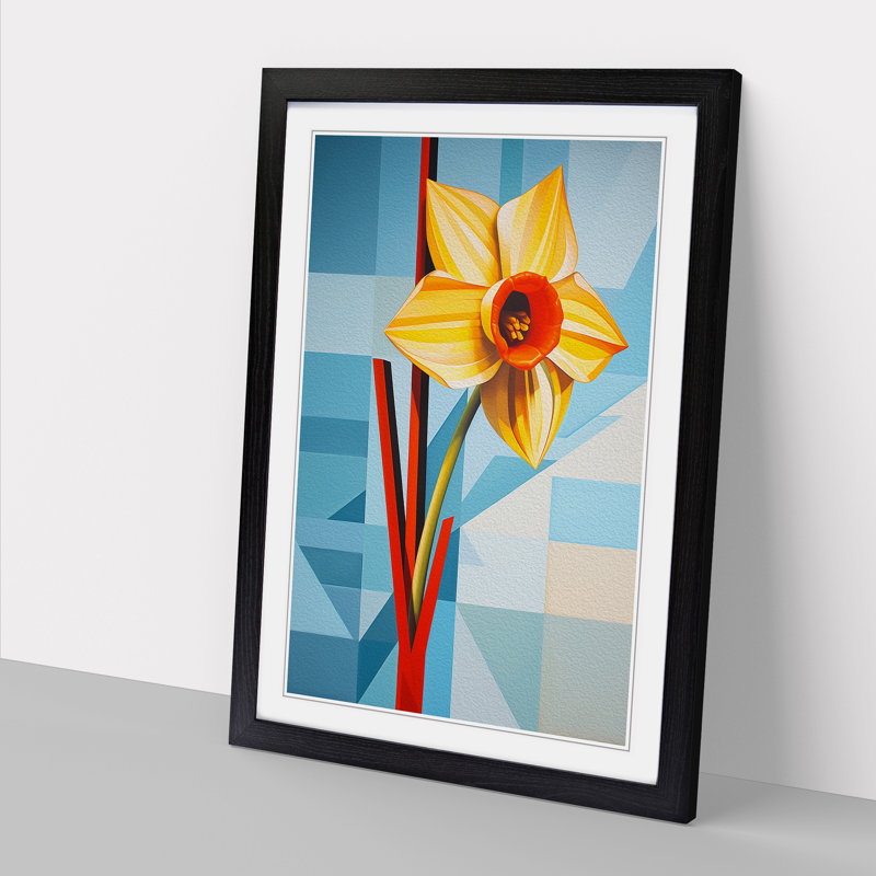 Single Picture Frame Print on Wood, 64cm H x 46cm W, Black Framed
