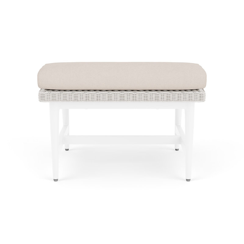 Cascade Outdoor Ottoman, Canvas Birds Eye, White