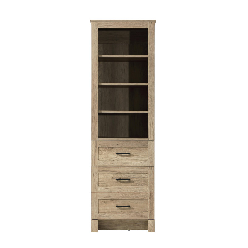 Armoire de rangement en verre pour salle de bain 20 pouces en chêne naturel, Chêne naturel, H 65 po x l 20 po x P 65 po