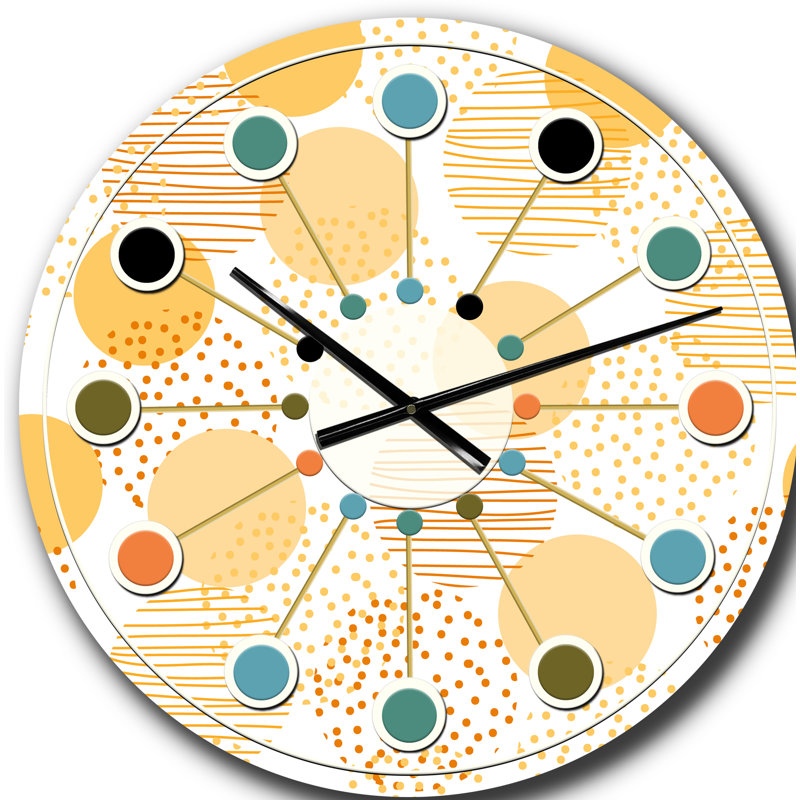 Horloge murale circulaire rétro rétro géométrique, Moyen