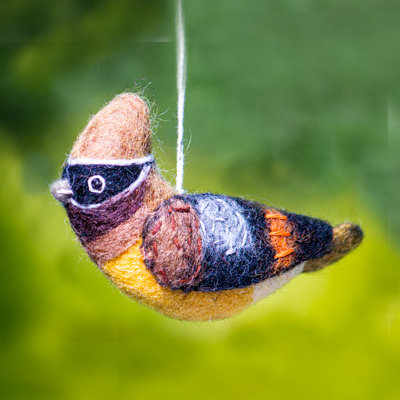 Figurine suspendue cèdre waxwing jardin oiseau
