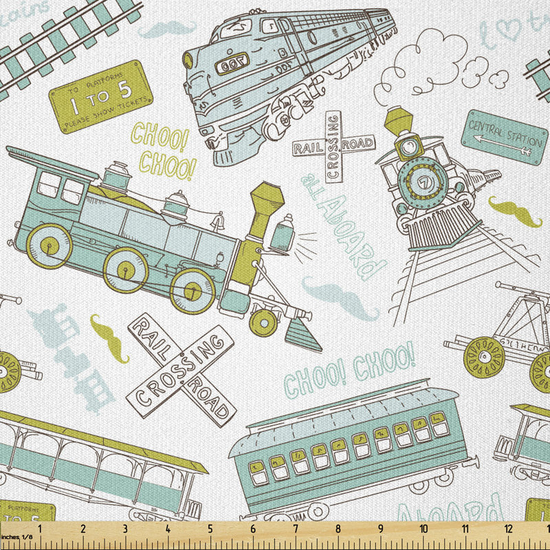 Chrysten Choo Choo Train Boy Number Plate Multi-Purpose Fabric