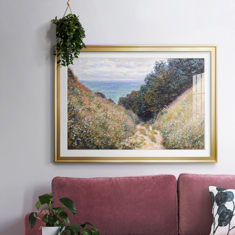 Monet, impression sur papier encadrée, Or, H 27 po x l 39 po x P 1,5 po