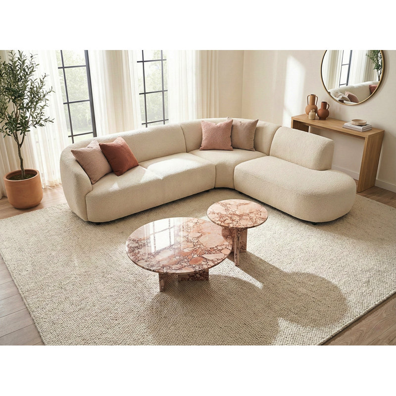 Ensemble de tables basses gigognes 2 pièces, Rose