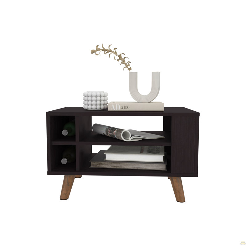 Table basse, 4 tablettes, 4 pieds