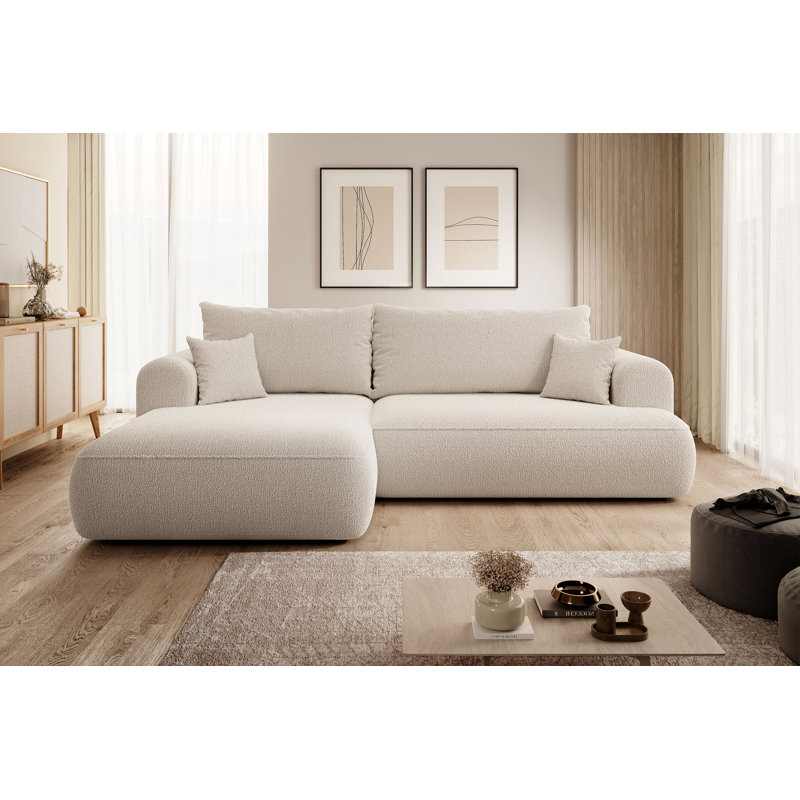 Aian 3 Seater Sofa & Chaise, Left Hand Facing, Light Beige