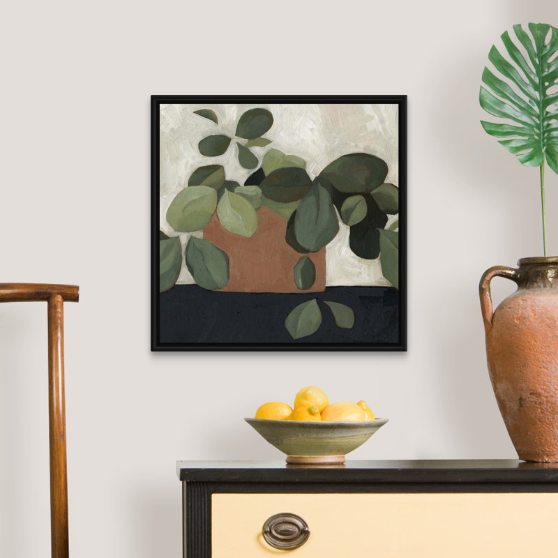 Jade Hoya I, art mural sur toile, Toile avec cadre noir, H 22 po x l 22 po