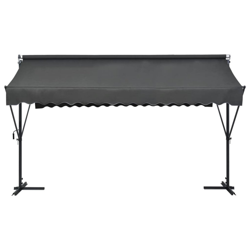 Free Standing Awning Outdoor Retractable Awning Patio Sun Shade Shelter, 118.1" H x 157.5" W x 118.1" D, Anthracite