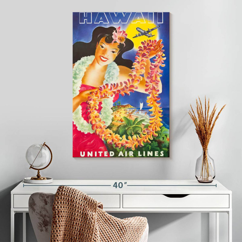 Affiche de voyage Aime Hawaii, H 30 po x l 20 po