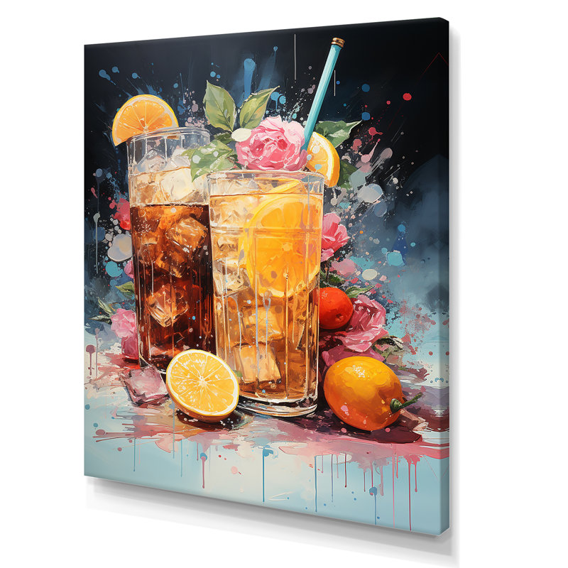 «Poloka Tropical Soda Cocktail I», reproduction sur toile, Toile tendue, H 32 po x l 24 po x P 1 po
