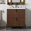 Meuble-lavabo cannelé 30 po avec lavabo en céramique - Tiroirs à fermeture en douceur à extension complète avec rangement cloisonné-115467737