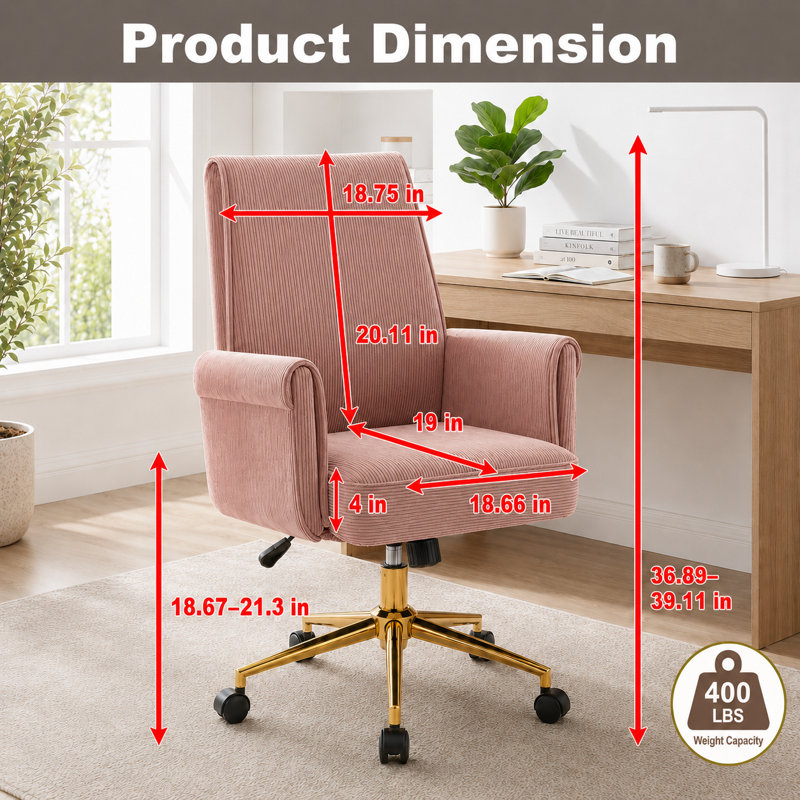 Chaise de bureau Modern, Rose