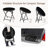Round Outdoor Folding Side Table with Tempered Glass Top