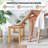 20'' Non-slip Shower Bench w/ Storage Shelf Curved Top & Adjustable Foot Pads