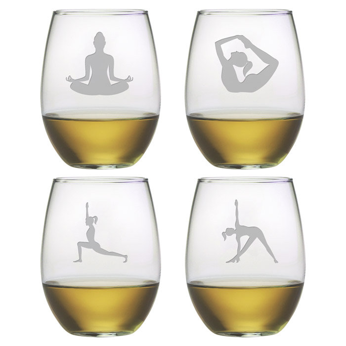 Ensemble de 4 verres à vin sans pied 21 oz, Transparent
