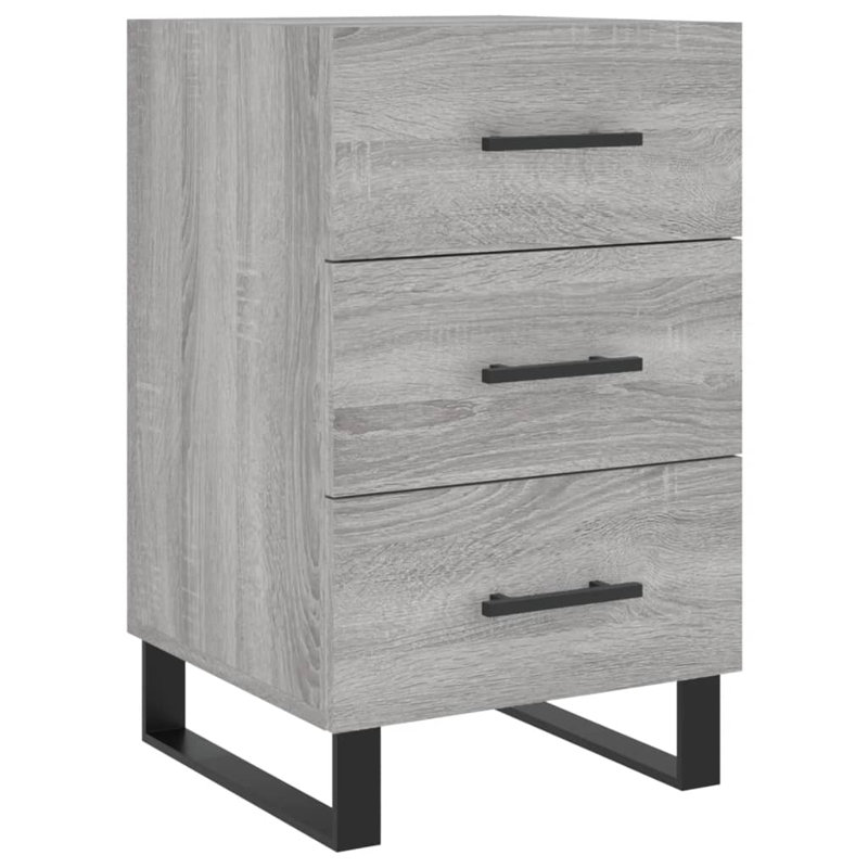 Mazari 40cm W Iron Bedside Table, Grey Sonoma