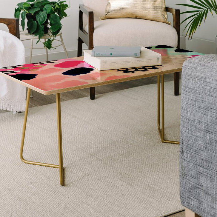 Solid Wood Top Coffee Table