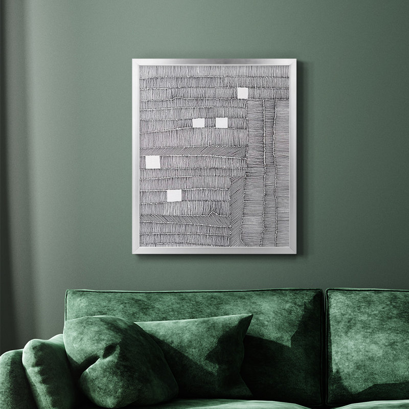 Toile encadrée de qualité supérieure Tedious II - prête à être accrochée, Argent, H 24 po x l 20 po
