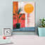 «Pink Midcentury Original Exclusive Geometric Moon And Sun 5» par Momart, art mural sur toile-266661465
