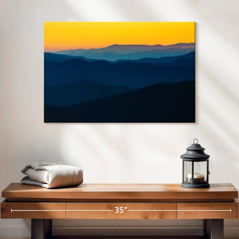 Abstrait lever de soleil, H 16 po x l 24 po