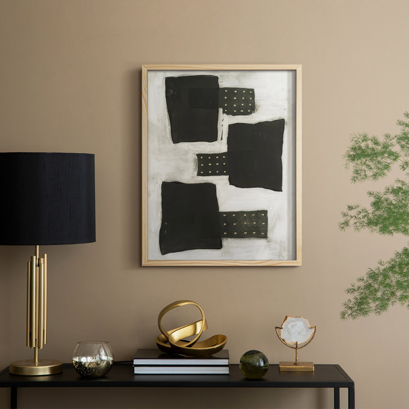 Impression encadrée «Black II» - Bois massif, Naturel, H 21 po x l 17 po