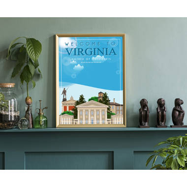 Trinx Virginia Retro Style State Travel Poster, Vintage Unframed Print,  Home And Office Wall Art