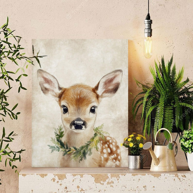 Mignon bébé chevreuil, art mural 24 po x 32 po