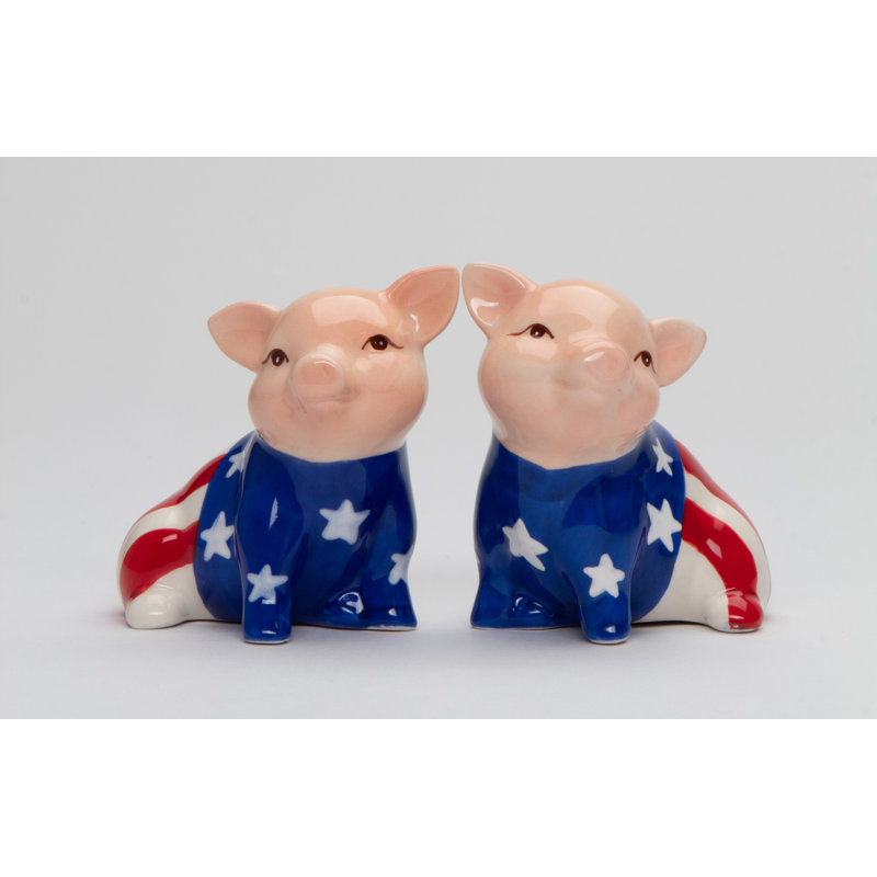 Ensemble de salière et poivrière Patriotic Pig