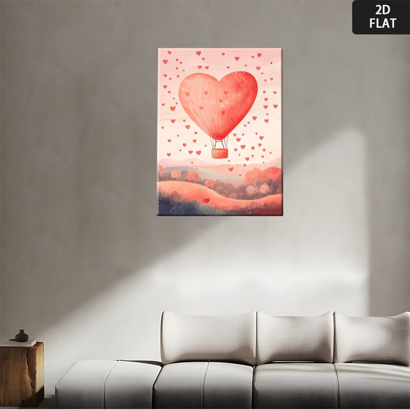 Impression sur toile Soft Soft Heart Heart Balloon - Urban Studio, 24 * 16 pouces (60 * 40 * 2cm)