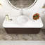 Meuble-lavabo mural 48 po pré-assemblé en grain de bois noyer foncé avec lavabo rond en céramique blanche-1353139417