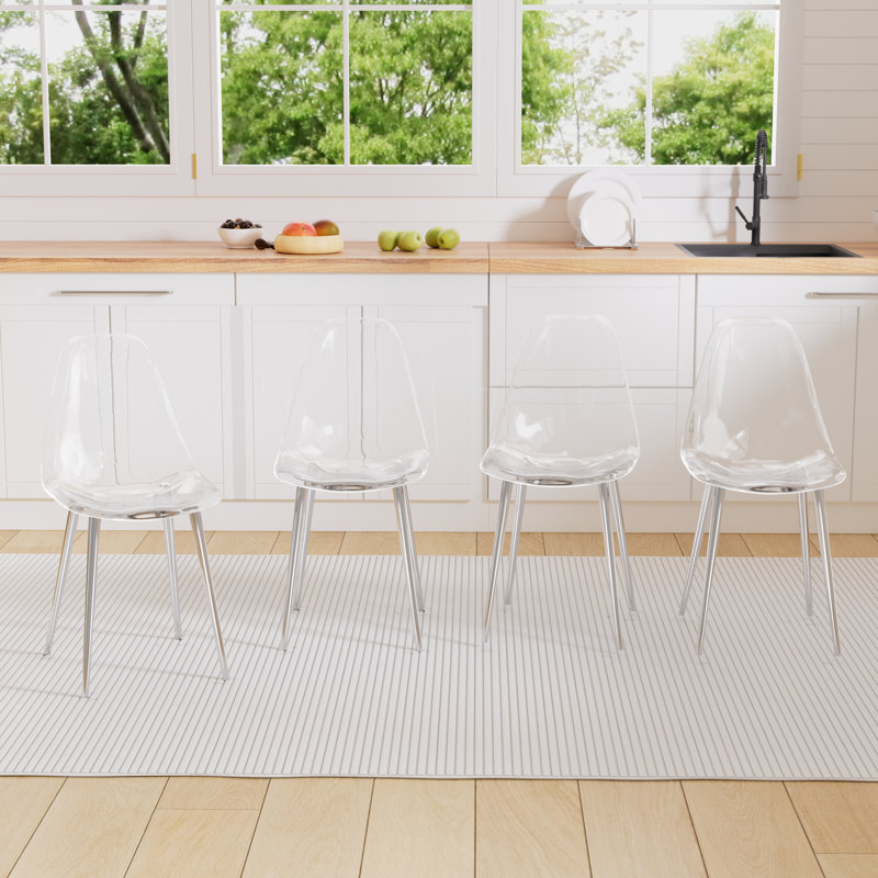 Seaneen Side Chair, Gold, Clear, Set of 4