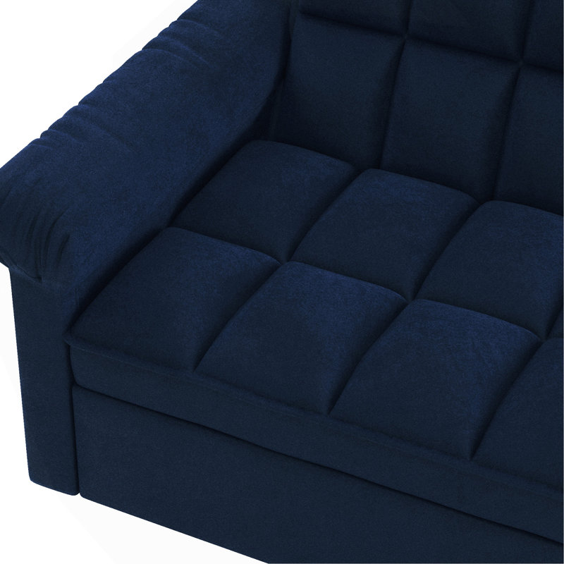 Loveseats Sofa Bed With Pull-Out Bed, Blue
