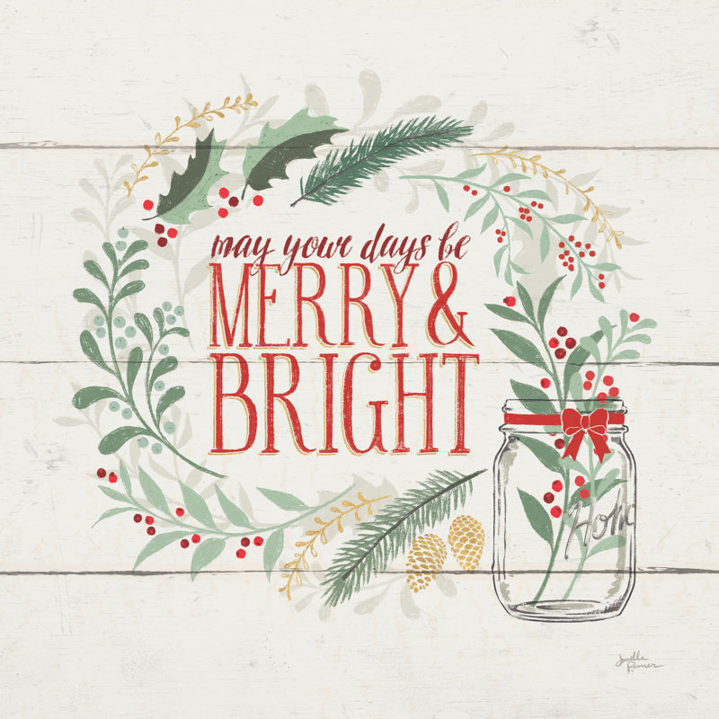 Seasons Greetings II - Wrapped Canvas Print, 30cm H x 30cm W