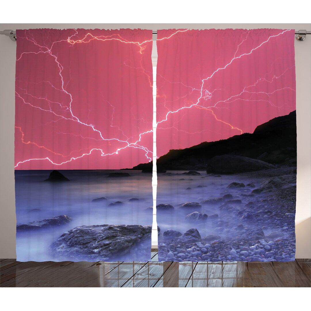 Rustikaler Vorhang, Gewitter Phenomena, Natur, Grau Rosa