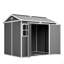 Remise utilitaire en plastique 8 pi x 6 pi avec plancher - Remise de rangement verrouillable pour outils de jardin et poubelles, organisateur d'extérieur toutes saisons