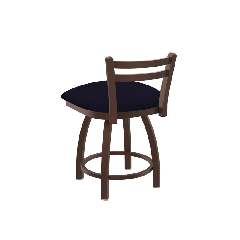 Jackie 18" Tall Metal Vanity Stool, Vinyl-Canter Twilight, Bronze