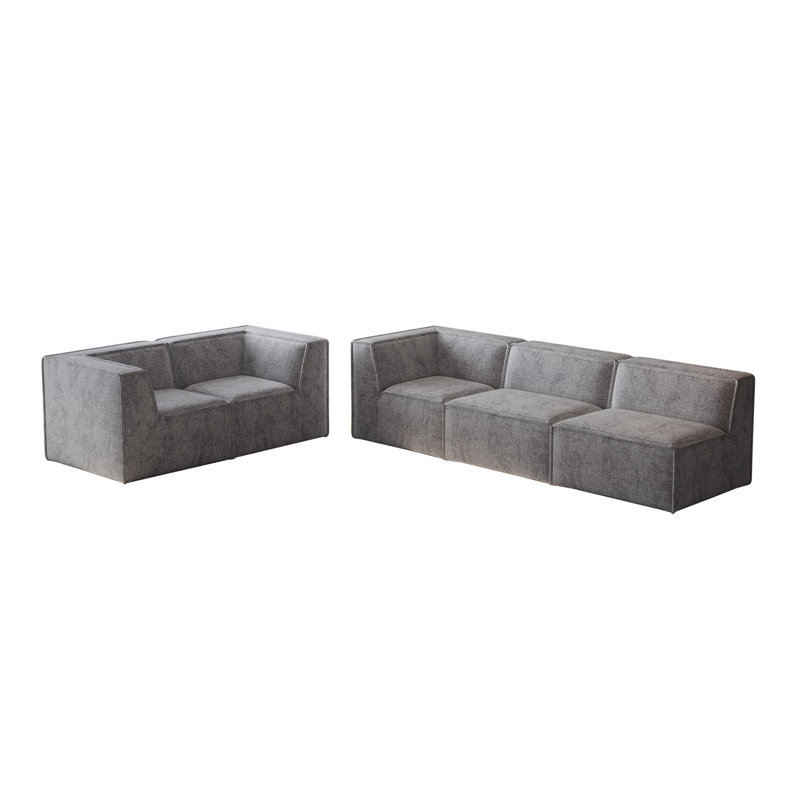 Luxurious Chenille Modular Sofa For Versatile Indoor Spaces, Enhancing Comfort And Style, Gray Chenille