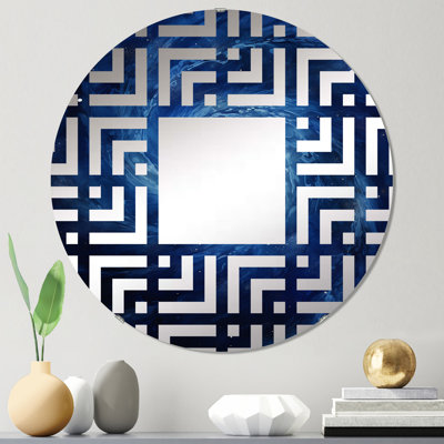 Miroir décoratif bleu à spirale ondulée IV - Maze MIR106186 C