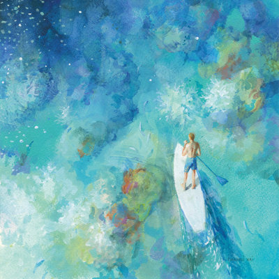 Paddle Board Exploring II by Danhui Nai - Wrapped Canvas Print