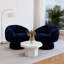Fauteuil demi-tonneau pivotant rembourré avec coussin (ensemble de 3)-433278842
