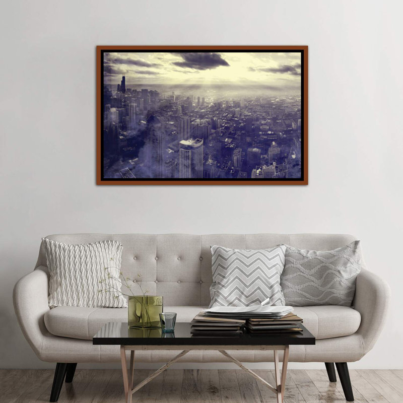 Chicago par Taylor Allen - reproduction de photo, H 40 po x l 60 po x 1,5 po, Toile avec cadre en bois classique