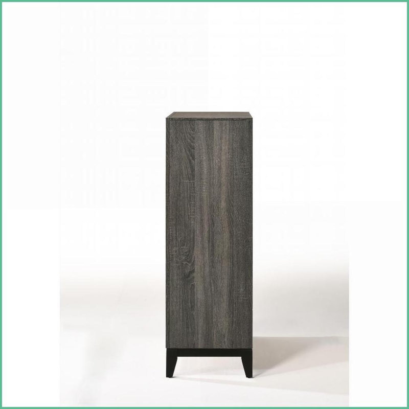 Commode rustique 5 tiroirs gris vieilli | Gris | Papier composite
