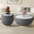 Light Marble Top Cup Shape Leather Modern Sofa Coffee Table