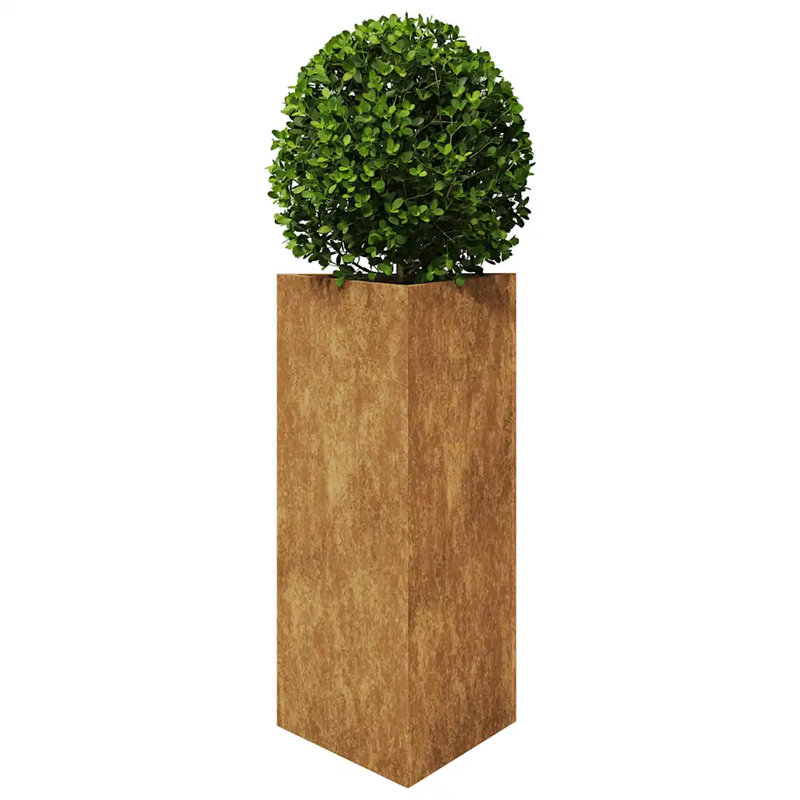 Clinty Metal Elevated Planter, White, 70cm H x 40cm W x 34.5cm D