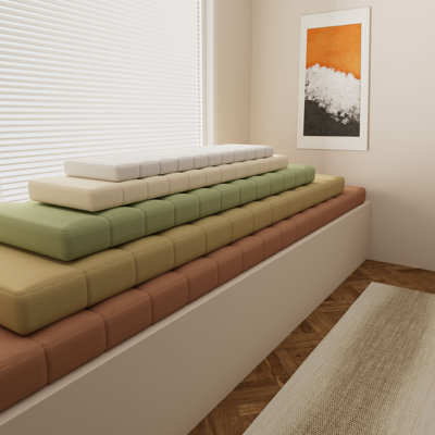 Coussin de banc sur mesure 4,5 po pour meubles d'intérieur / extérieur, coussin de siège de fenêtre en molleton anti-rayures pour animaux de compagnie, mousse haute résilience 70D de qualité supérieure