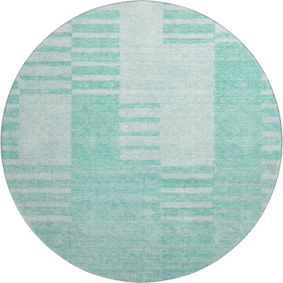 Premium Machine Washable Prisco Teal Rug