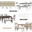 L'ensemble de salle à manger classique et traditionnel 6 pièces, comprend une table de salle à manger, 4 chaises rembourrées et un banc-1980280291-1980280290