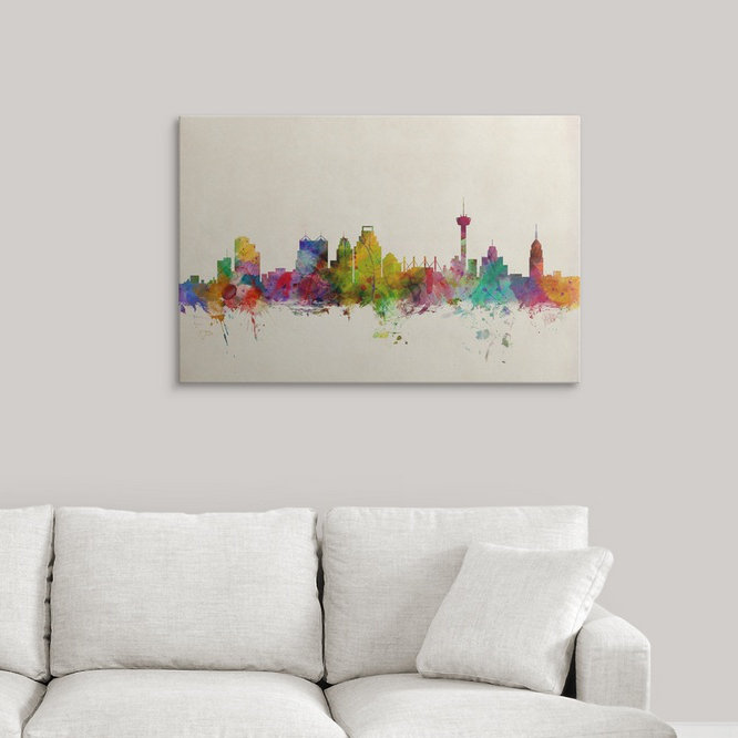 «San Antonio Skyline» par Francy, impression, H 12 po x l 18 po x P 1,5 po, Toile