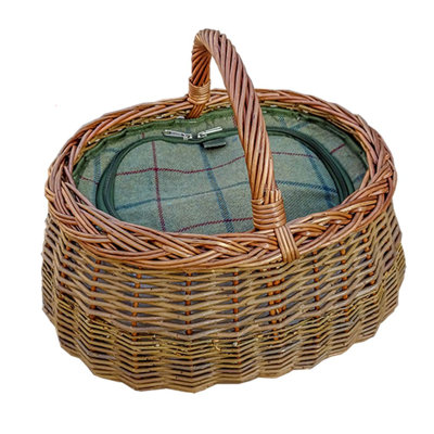Car Wicker Picnic Basket with Fitted Cooler